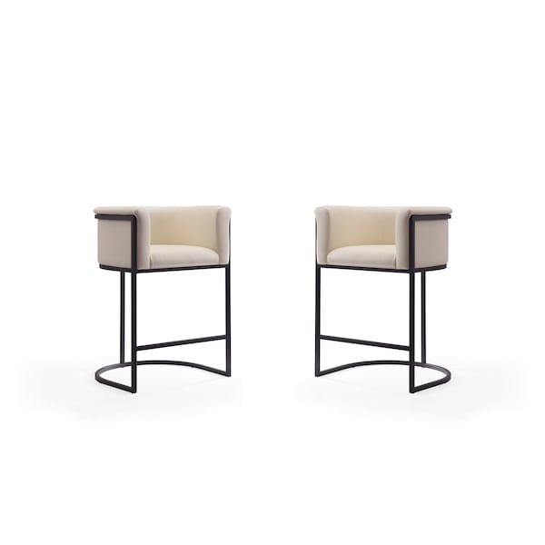 Manhattan Comfort Cosmopolitan Counter Stool in Cream and Black, PK2 2-CS008-CR - main